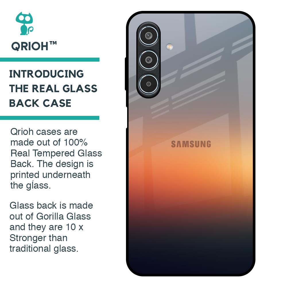 Aesthetic Orange Glass Case for Samsung Galaxy M35 5G