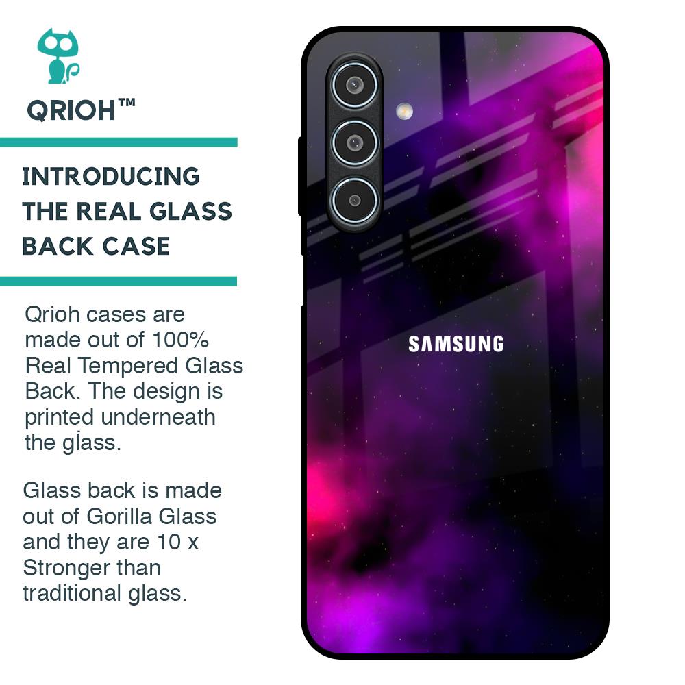 Pink Galaxy Glass Case for Samsung Galaxy M35 5G