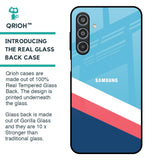 Pink & White Stripes Glass Case For Samsung Galaxy M35 5G