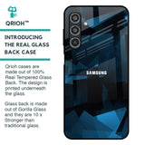 Polygonal Blue Box Glass Case For Samsung Galaxy M35 5G