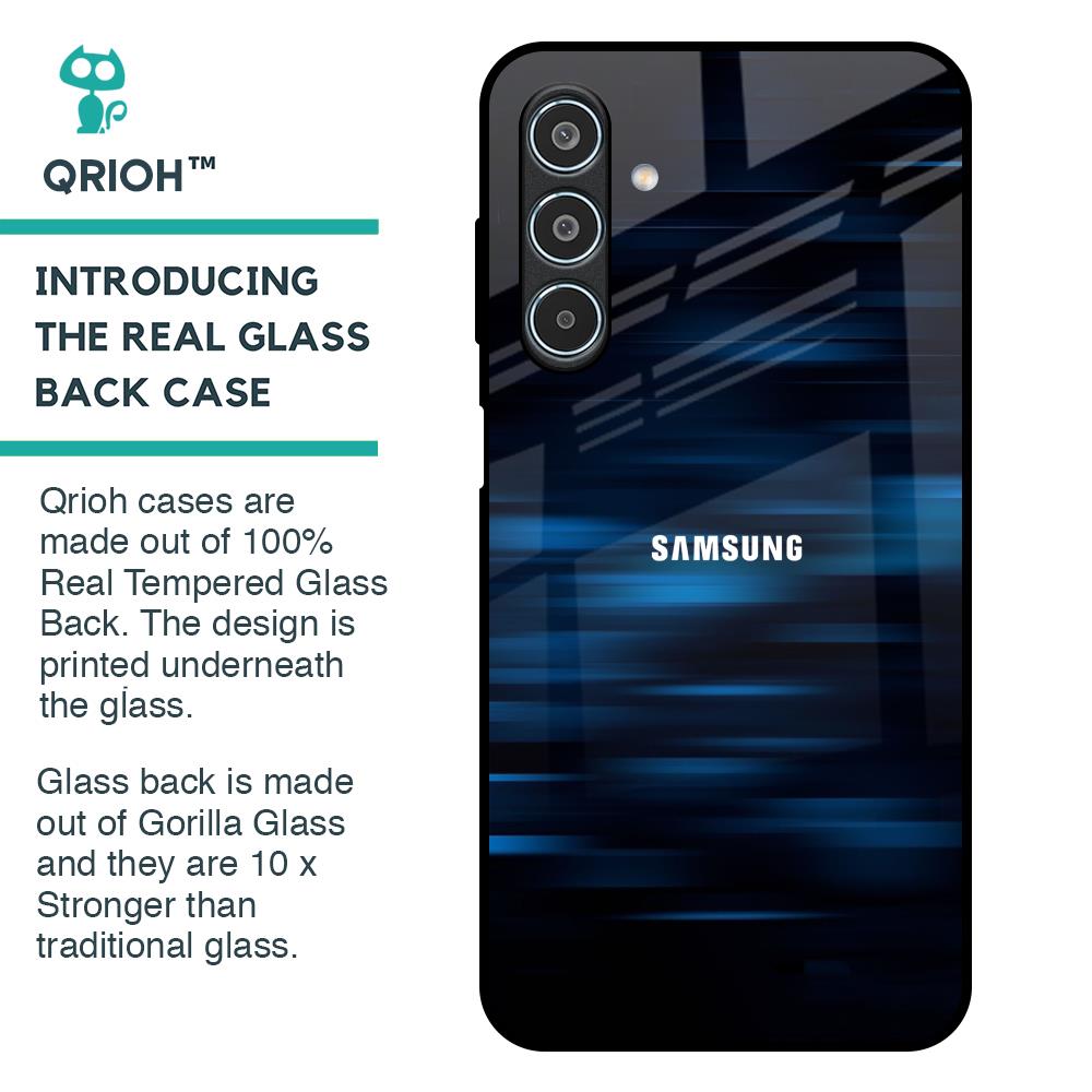 Blue Rough Abstract Glass Case for Samsung Galaxy M35 5G