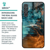 Golden Splash Glass Case for Samsung Galaxy M35 5G