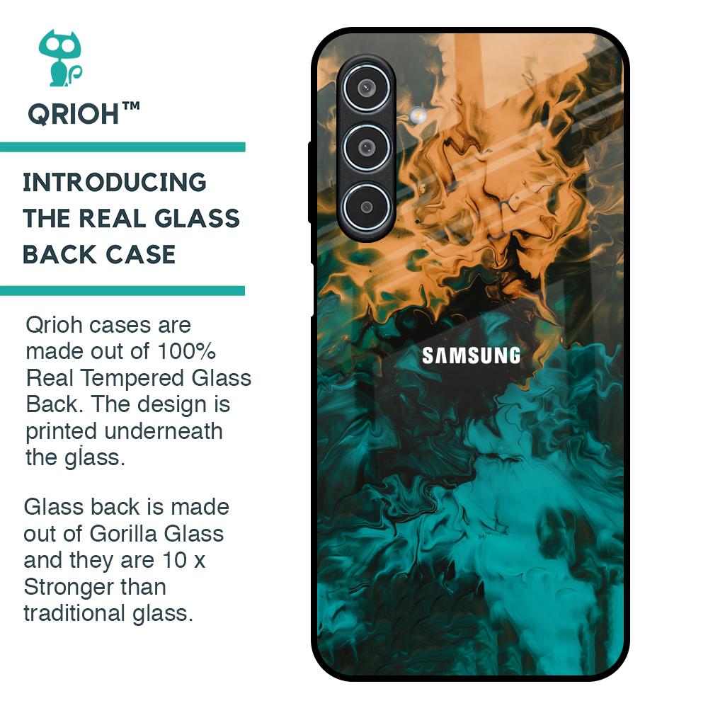 Watercolor Wave Glass Case for Samsung Galaxy M35 5G