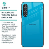 Blue Aqua Glass Case for Samsung Galaxy M35 5G