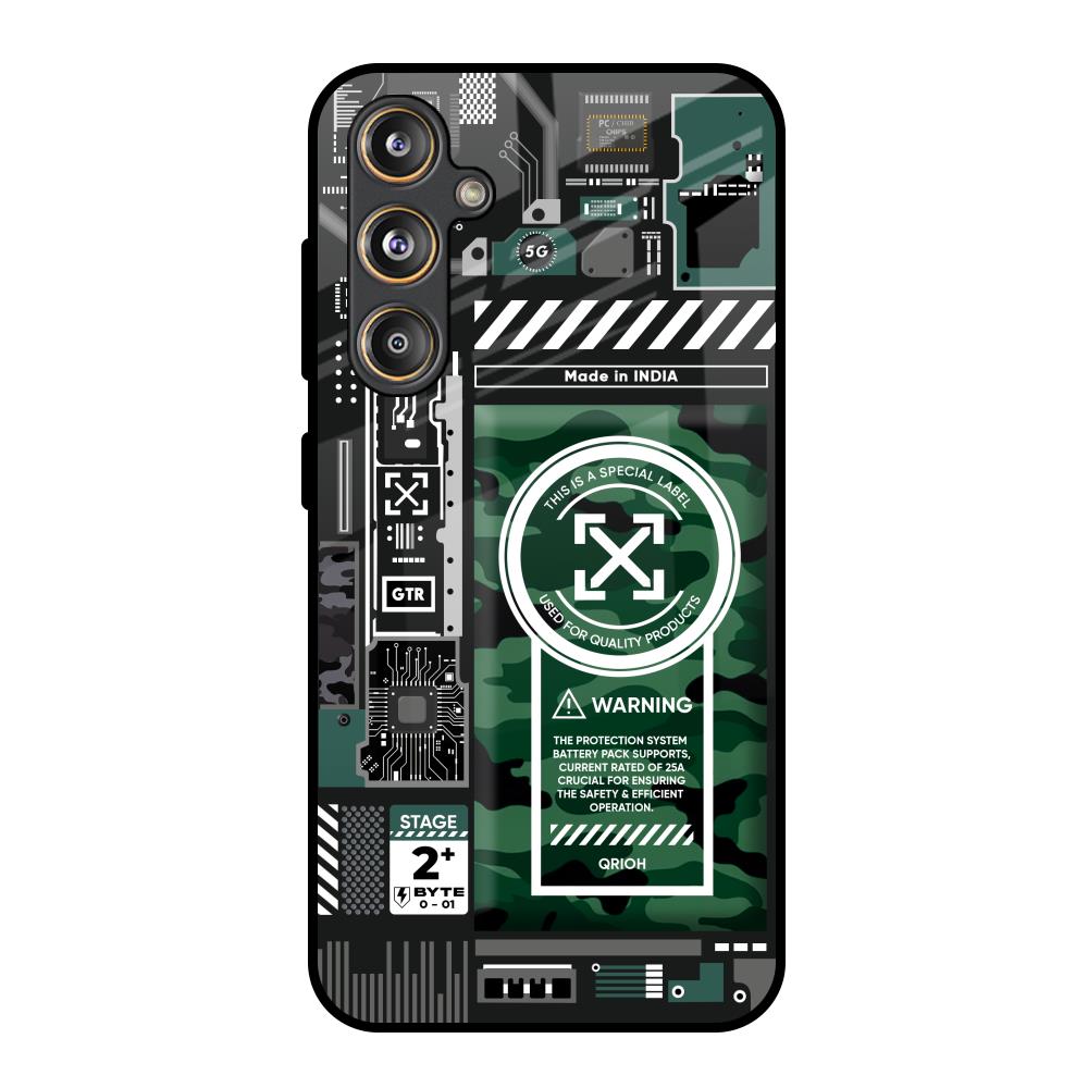 Green Camo Circuit Samsung Galaxy F55 5G Glass Back Cover Online
