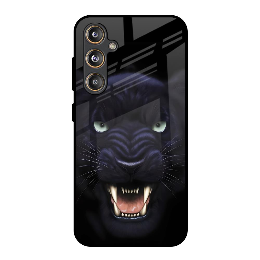 Angry Black Leopard Samsung Galaxy F55 5G Glass Back Cover Online