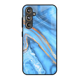 Vibrant Blue Marble Samsung Galaxy F55 5G Glass Back Cover Online