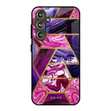 Electroplated Geometric Marble Samsung Galaxy F55 5G Glass Back Cover Online