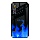 Blue Flames Samsung Galaxy F55 5G Glass Back Cover Online