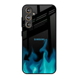 Teal Flames Samsung Galaxy F55 5G Glass Back Cover Online