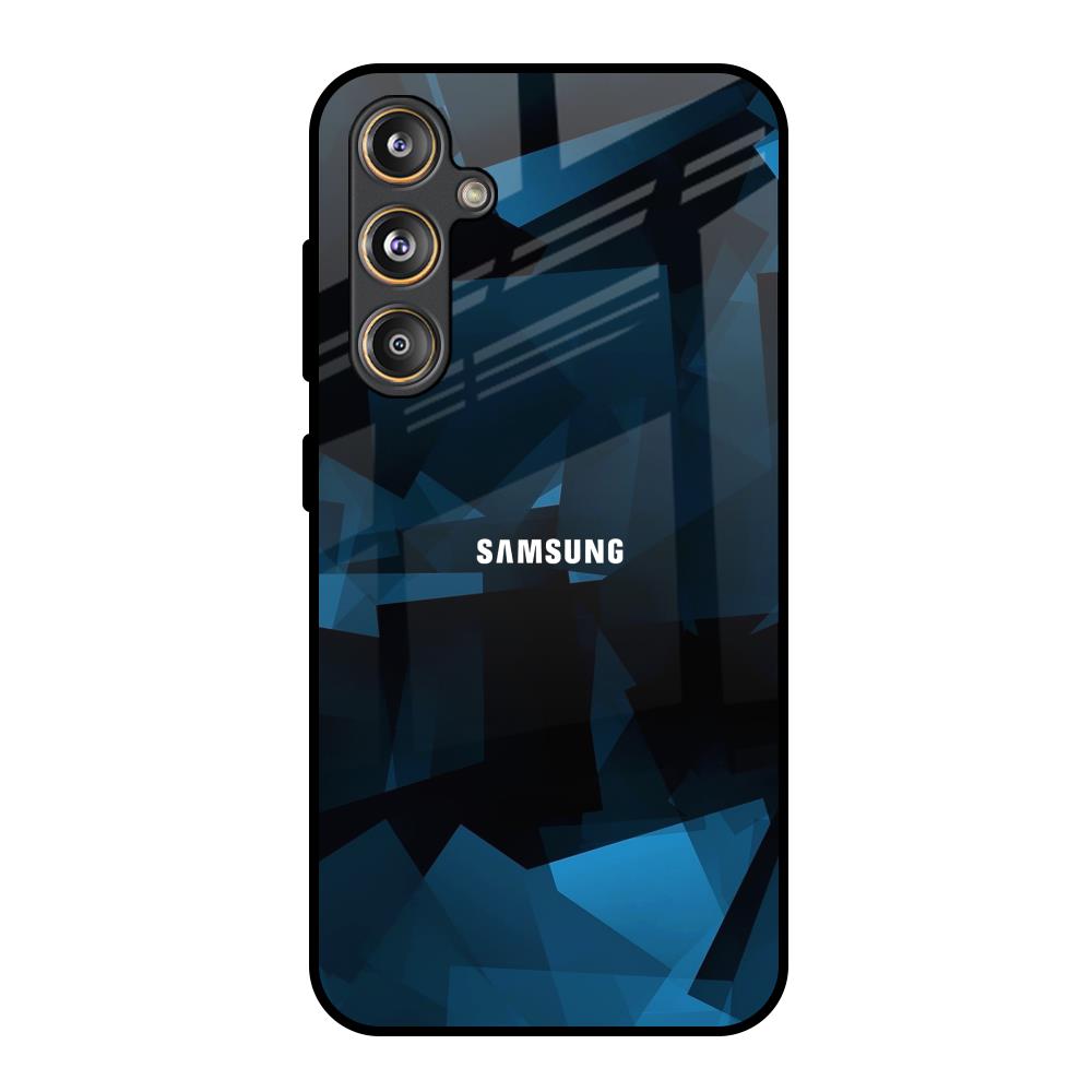 Polygonal Blue Box Samsung Galaxy F55 5G Glass Back Cover Online
