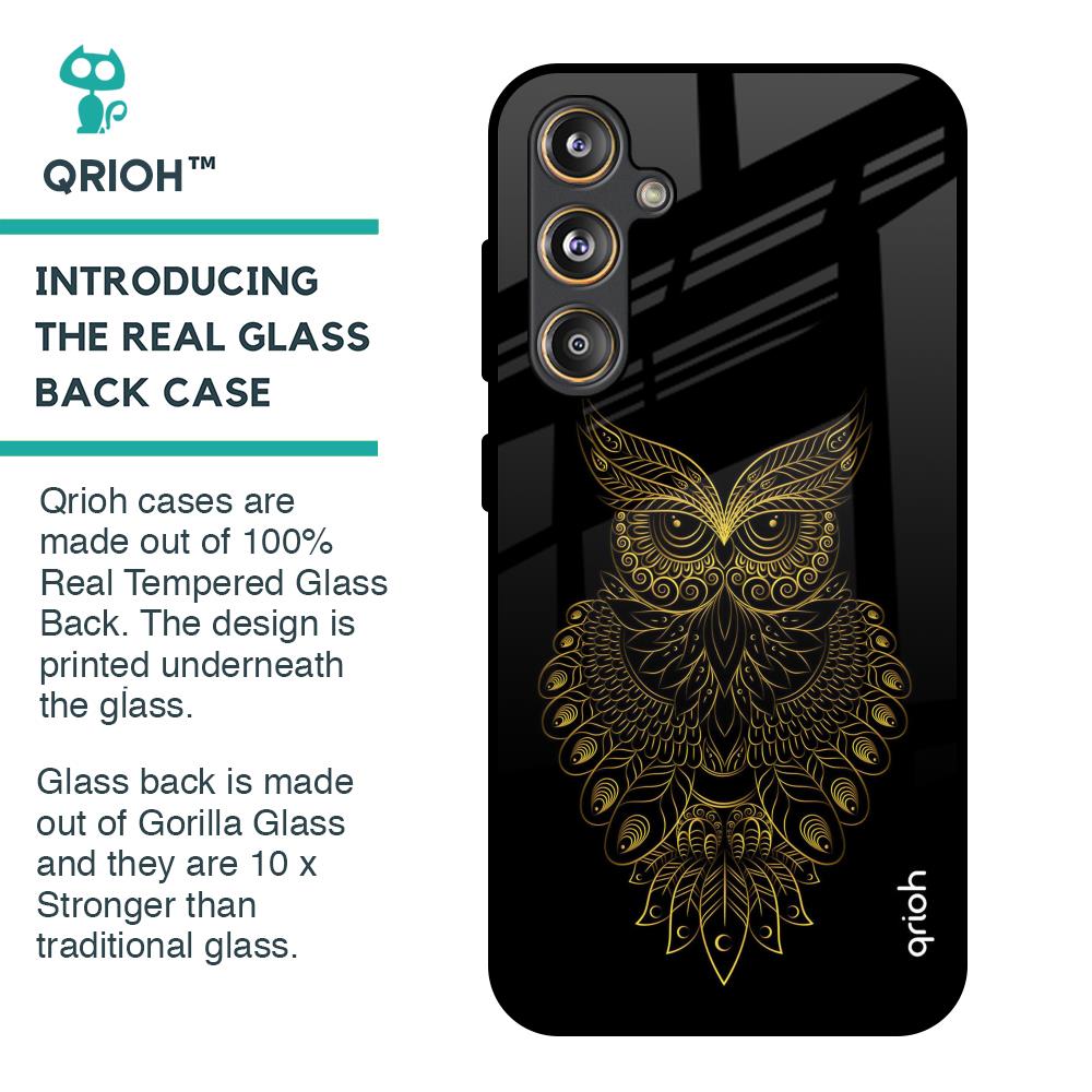Golden Owl Glass Case for Samsung Galaxy F55 5G