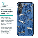 Blue Cheetah Glass Case for Samsung Galaxy F55 5G