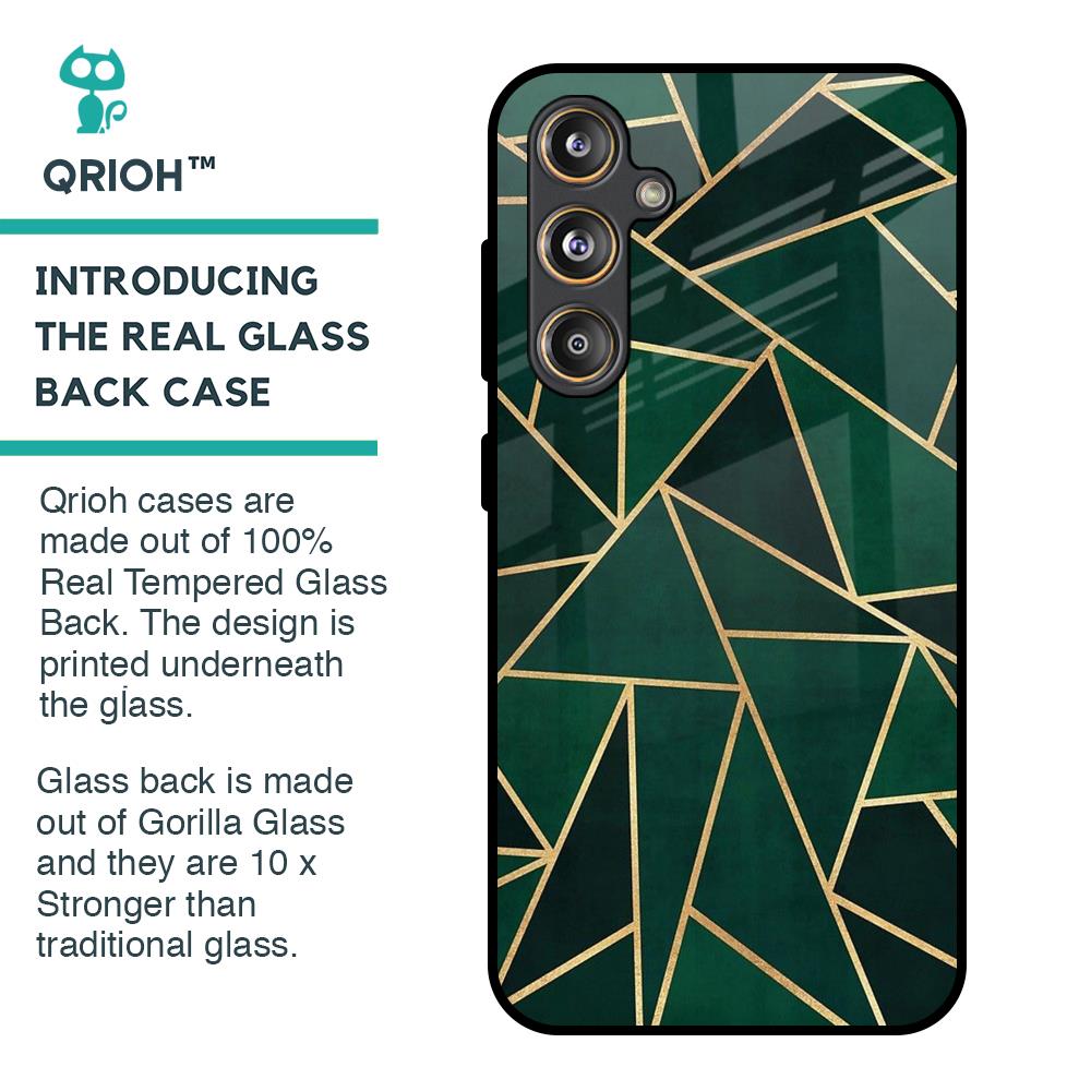 Abstract Green Glass Case For Samsung Galaxy F55 5G