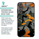 Camouflage Orange Glass Case For Samsung Galaxy F55 5G