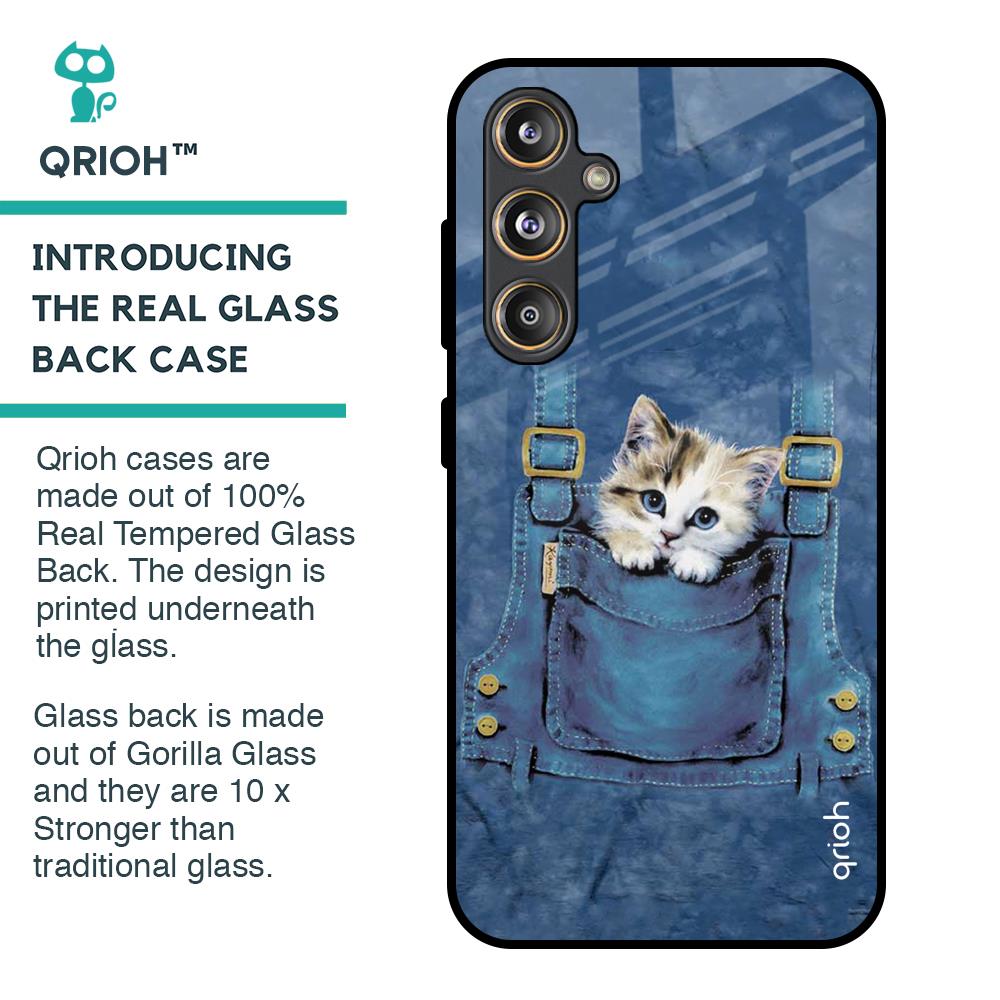 Kitty In Pocket Glass Case For Samsung Galaxy F55 5G