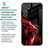 Red Angry Lion Glass Case for Samsung Galaxy F55 5G