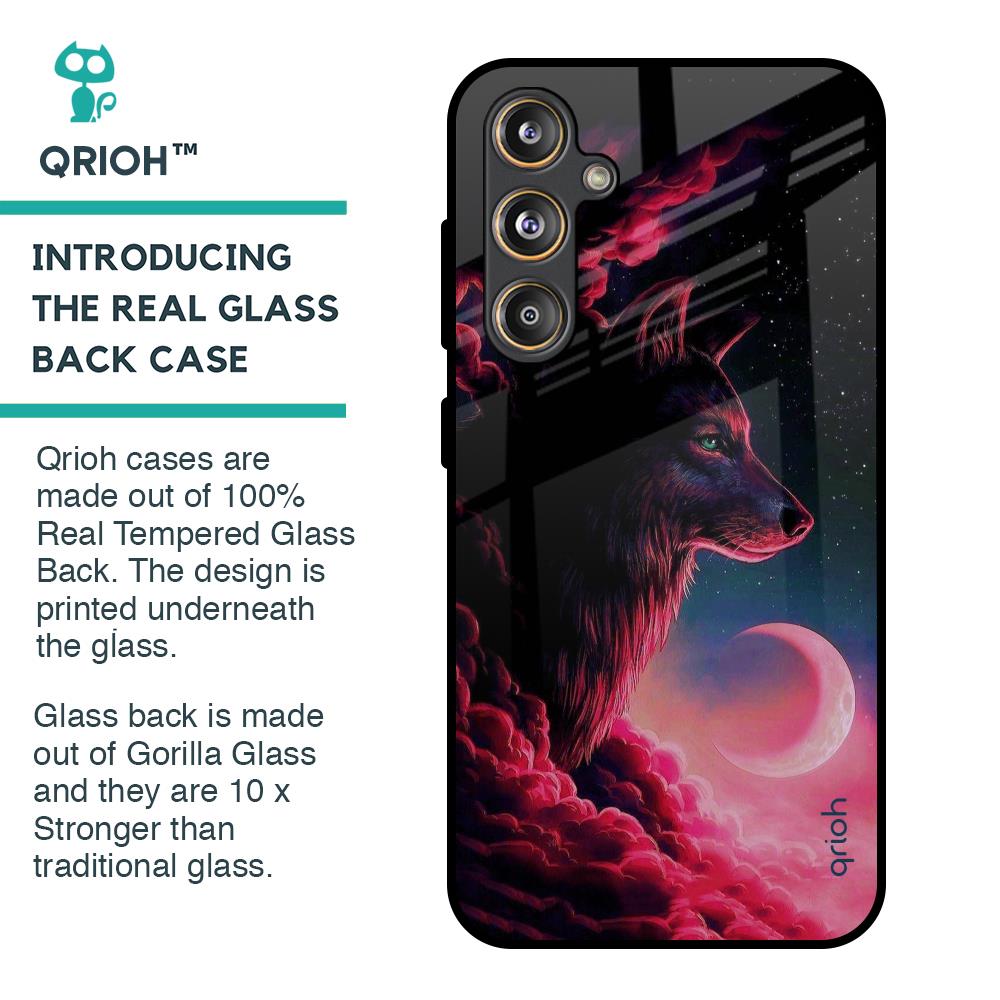 Moon Wolf Glass Case for Samsung Galaxy F55 5G