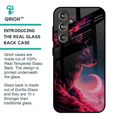 Moon Wolf Glass Case for Samsung Galaxy F55 5G