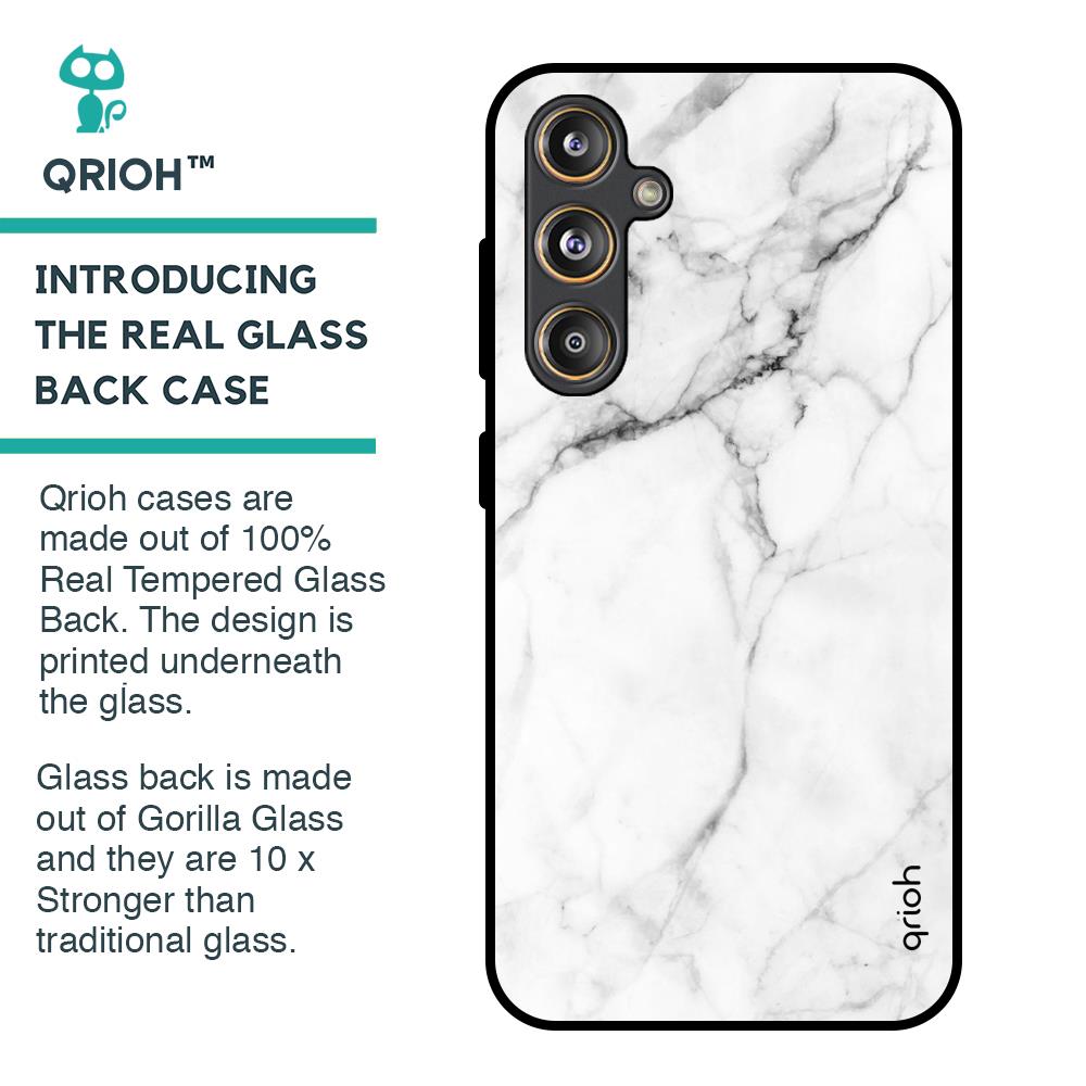 Modern White Marble Glass Case for Samsung Galaxy F55 5G