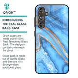 Vibrant Blue Marble Glass Case for Samsung Galaxy F55 5G