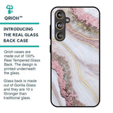 Pink & Gold Gllitter Marble Glass Case for Samsung Galaxy F55 5G
