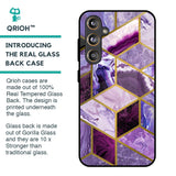 Purple Rhombus Marble Glass Case for Samsung Galaxy F55 5G