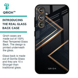 Sleek Golden & Navy Glass Case for Samsung Galaxy F55 5G