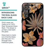 Lines Pattern Flowers Glass Case for Samsung Galaxy F55 5G