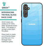 Wavy Blue Pattern Glass Case for Samsung Galaxy F55 5G