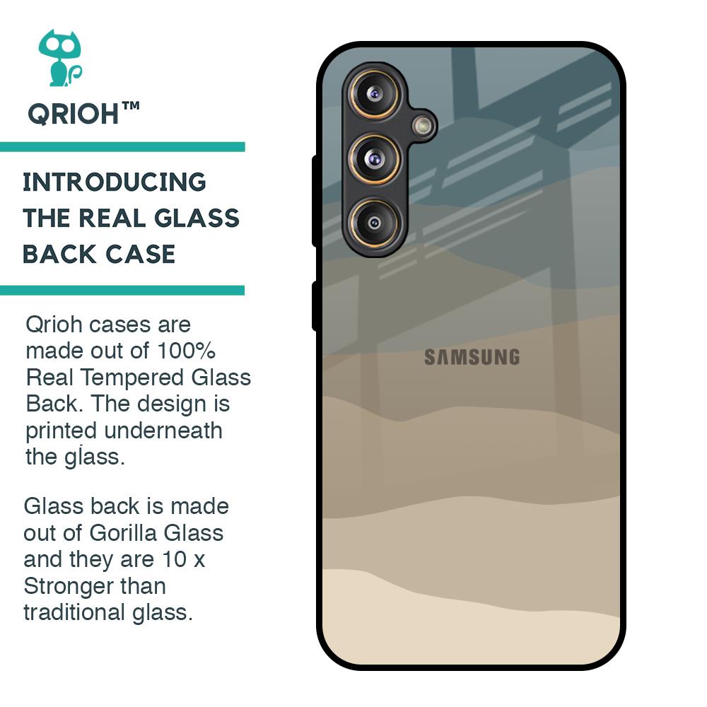 Abstract Mountain Pattern Glass Case for Samsung Galaxy F55 5G
