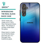 Blue Rhombus Pattern Glass Case for Samsung Galaxy F55 5G