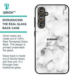 Satin White Marble Glass Case for Samsung Galaxy F55 5G