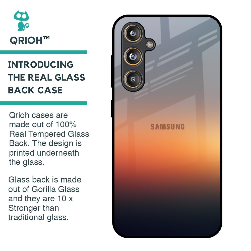 Aesthetic Orange Glass Case for Samsung Galaxy F55 5G