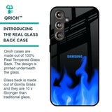Blue Flames Glass Case for Samsung Galaxy F55 5G