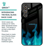 Teal Flames Glass Case for Samsung Galaxy F55 5G