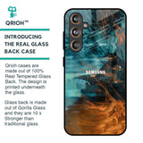 Golden Splash Glass Case for Samsung Galaxy F55 5G