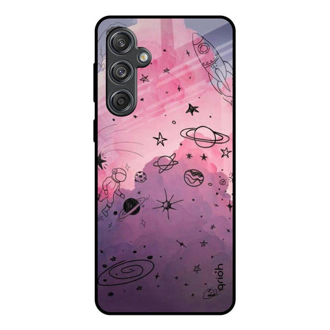 Space Doodles Samsung Galaxy M55 5G Glass Back Cover Online