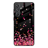 Heart Rain Fall Samsung Galaxy M55 5G Glass Back Cover Online