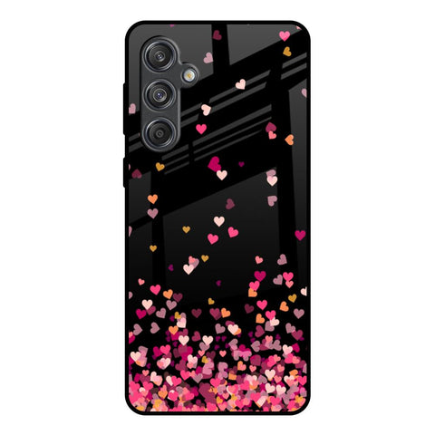Heart Rain Fall Samsung Galaxy M55 5G Glass Back Cover Online