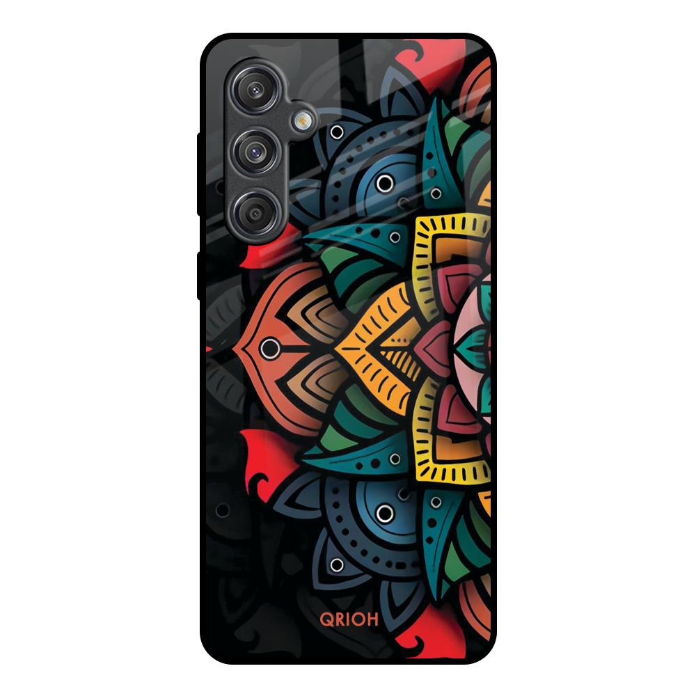 Retro Gorgeous Flower Samsung Galaxy M55 5G Glass Back Cover Online