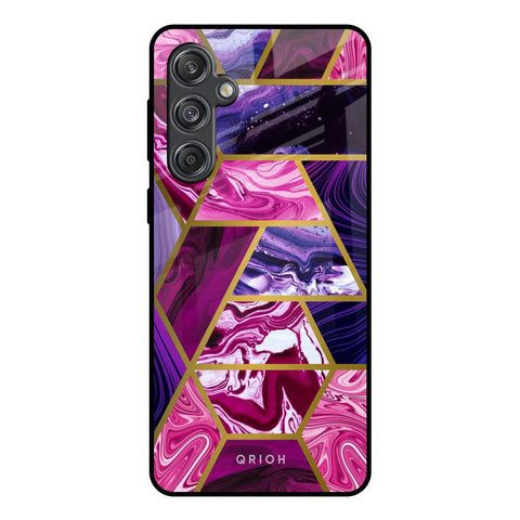 Electroplated Geometric Marble Samsung Galaxy M55 5G Glass Back Cover Online