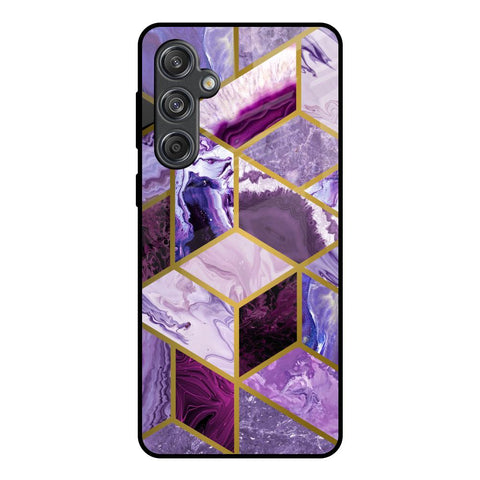 Purple Rhombus Marble Samsung Galaxy M55 5G Glass Back Cover Online