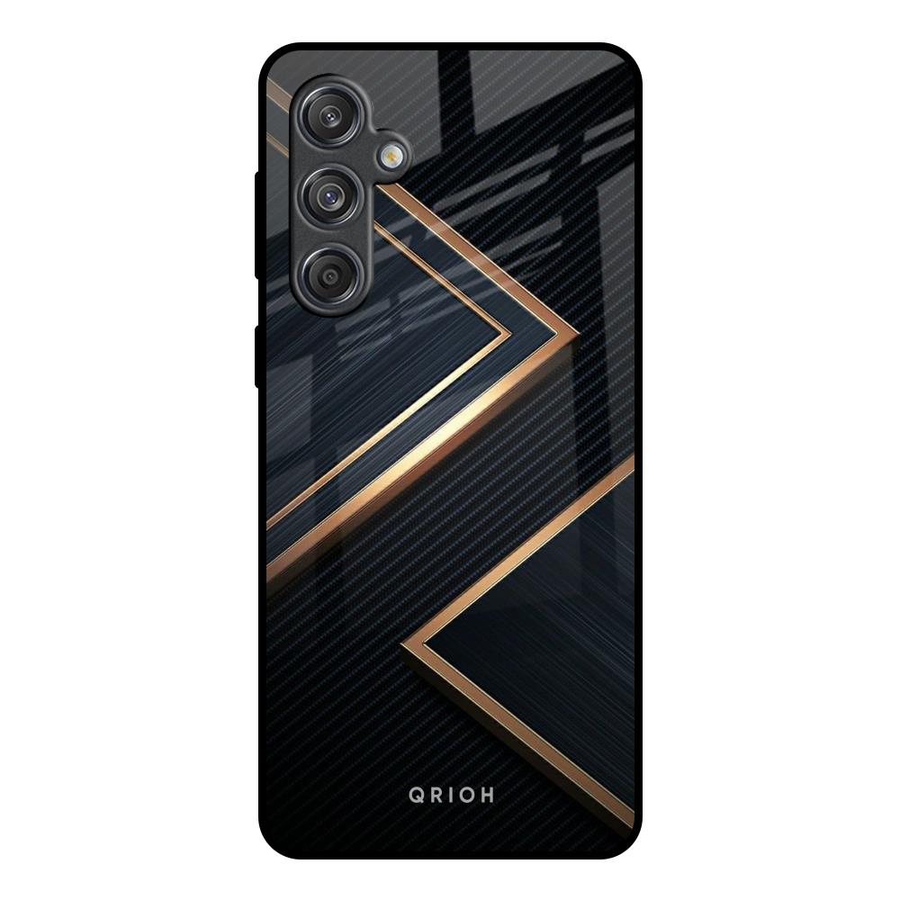 Sleek Golden & Navy Samsung Galaxy M55 5G Glass Back Cover Online
