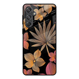 Lines Pattern Flowers Samsung Galaxy M55 5G Glass Back Cover Online