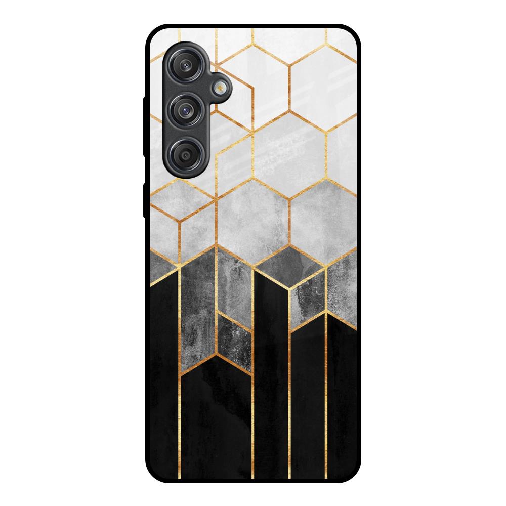 Tricolor Pattern Samsung Galaxy M55 5G Glass Back Cover Online