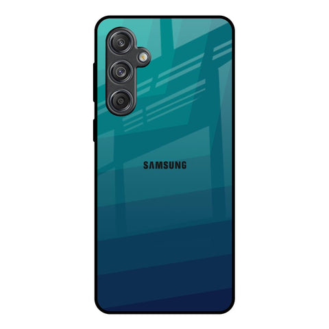 Green Triangle Pattern Samsung Galaxy M55 5G Glass Back Cover Online