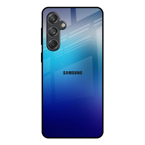Blue Rhombus Pattern Samsung Galaxy M55 5G Glass Back Cover Online
