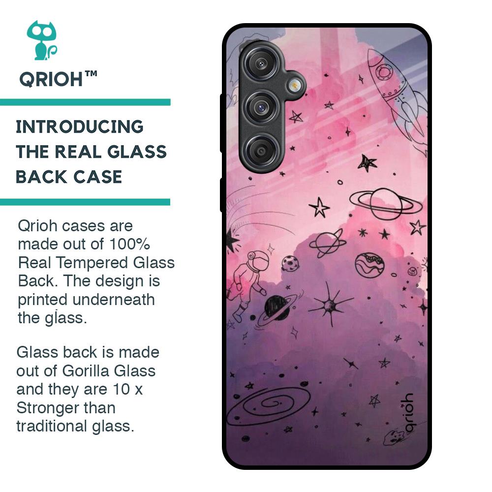 Space Doodles Glass Case for Samsung Galaxy M55 5G