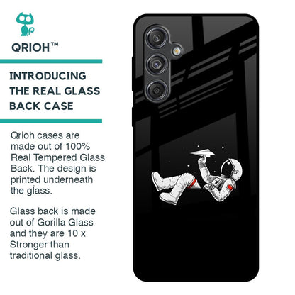 Space Traveller Glass Case for Samsung Galaxy M55 5G